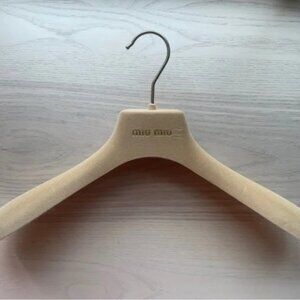 💛Miu Miu Cream Velvet Hanger Velvet / gold logo
